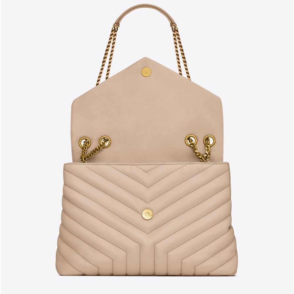 Yves Saint Laurent Nude Quilted Leather Chain Shoulder Bag Open to trade
